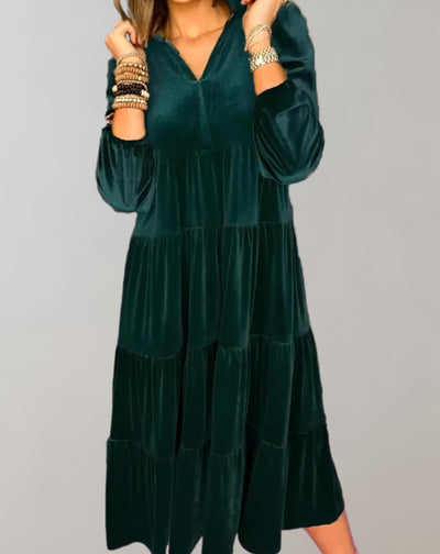 Liana - Locker sitzendes Samtkleid
