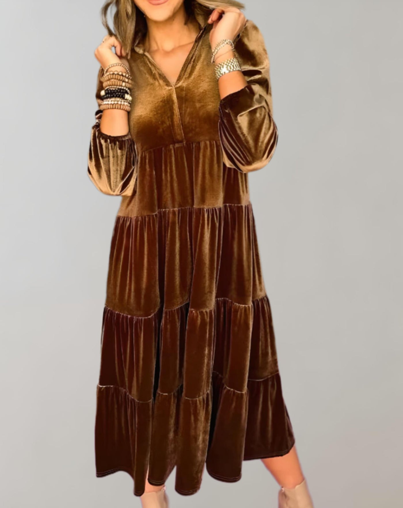 Liana - Locker sitzendes Samtkleid