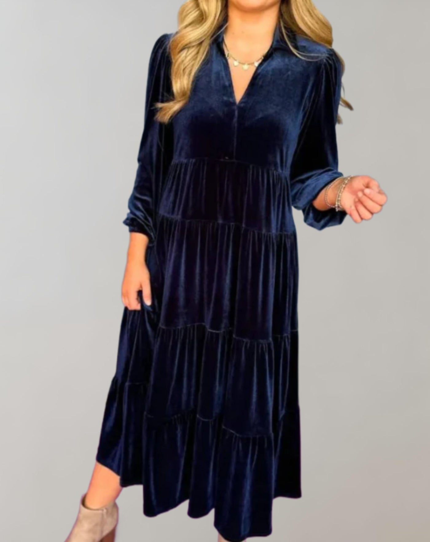 Liana - Locker sitzendes Samtkleid