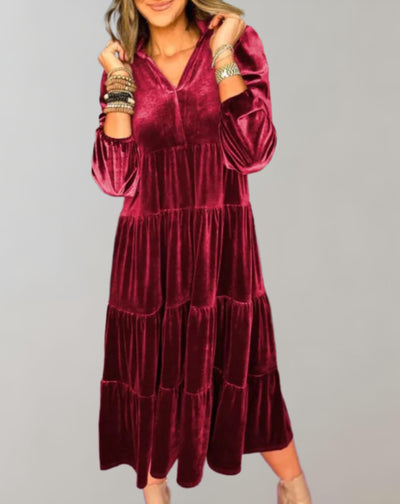 Liana - Locker sitzendes Samtkleid