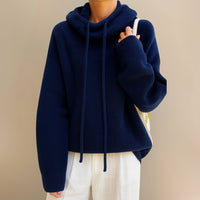 Annalina™ | Gestrickter Hoodie – Blau