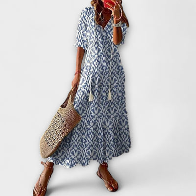 Anna | Damen Bohemian Sommerkleid mit Fließender Silhouette