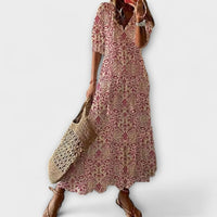 Anna | Damen Bohemian Sommerkleid mit Fließender Silhouette – Rosa