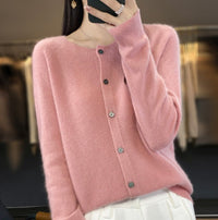 ELLA - KUSCHELIGE STRICKJACKE AUS WOLLE – Rosa