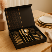 Ardenza | 24-teiliges Western-Steakbesteck-Set – Gold