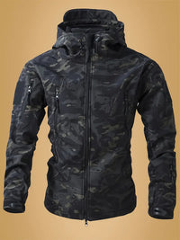 Livia | Stilvoller Stehkragen-Pullover Herren – Schwarzes Camouflage