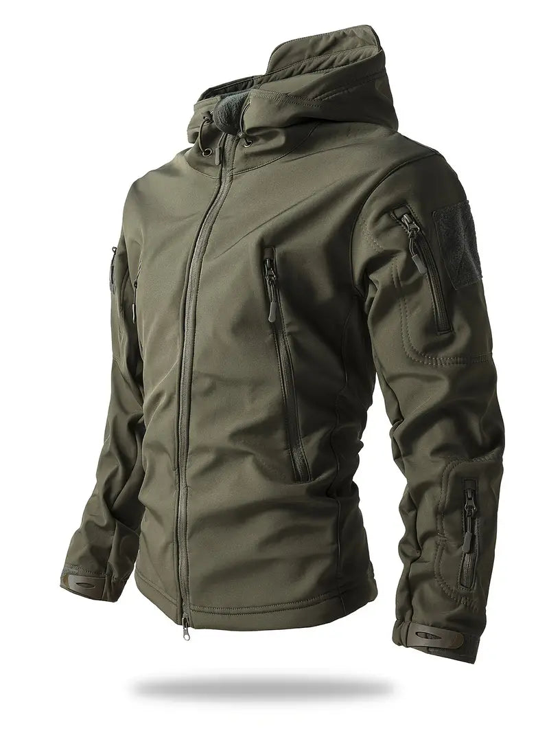 Shilanya | Herren Kapuzen-Windjacke mit Reißverschluss - lässige taktische Jacke