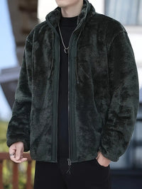 Lialyn | Herren Fashion Casual Pullover Jacke, Polyester Fleece – Oliv