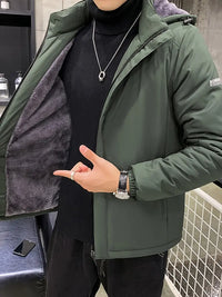Reignith | Stilvoller solider Fleece-Puffermantel für Männer mit Taschen – Oliv