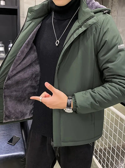 Reignith | Stilvoller solider Fleece-Puffermantel für Männer mit Taschen