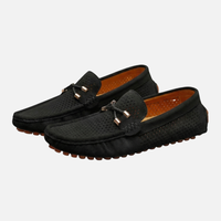 Wolfgang | Herren Atmungsaktive Sommer Loafer Perforation – Perforierte Loafer Herren – Schwarz