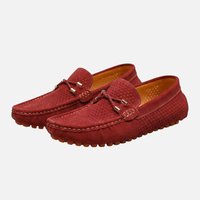 Wolfgang | Herren Atmungsaktive Sommer Loafer Perforation – Perforierte Loafer Herren – Rot