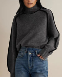 Damen - Rollkragenspullover – Grau