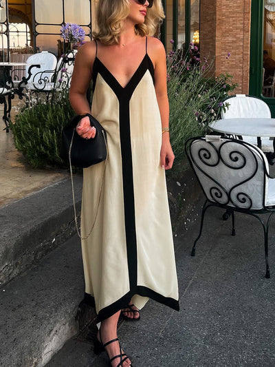 Victoria Elegantes Kleid | Sommerliches, lässiges Oversize-Damenkleid mit V-Ausschnitt