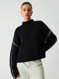 Lehmann Modehaus | Mode Locker gestrickter Pullover in Übergröße – Schwarz