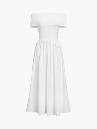 Brynhilde | Damen Elegant Vintage Kleid | Maxi – Weiß