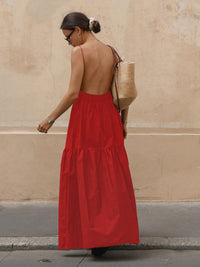 Clara | Elegantes Rückenfreies Kleid Damen – Rot