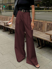 Nora | Elegante Hose Damen Weit Schnitt – Bordeaux