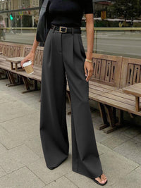 Nora | Elegante Hose Damen Weit Schnitt – Grau