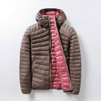 Leichte Übergangsjacke für Damen | Mit Kapuze – Beige / Rosa