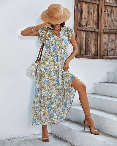 Soma | Elegantes Sommerkleid mit Blumendruck