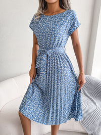 Kima | Elegantes Sommerkleid mit Blumendruck – Himmelblau