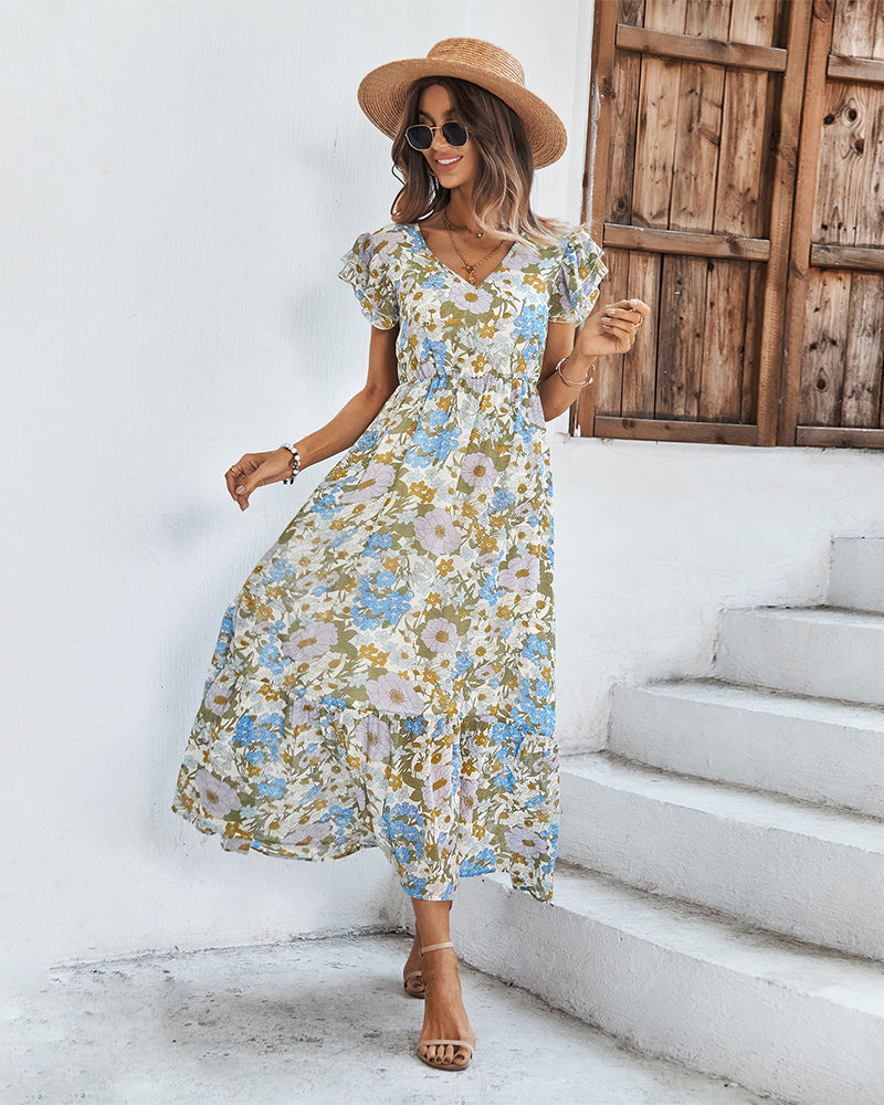 Soma | Elegantes Sommerkleid mit Blumendruck