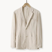 AYSEL - LEINENBLAZER MIT GERADER PASSFORM – Beige