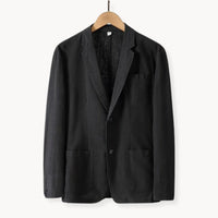 AYSEL - LEINENBLAZER MIT GERADER PASSFORM – Schwarz