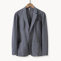AYSEL - LEINENBLAZER MIT GERADER PASSFORM – Grau