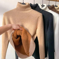 Damen Rollkragen-Pullover aus reiner Alpakawolle - Extra Warm & Weich – Hellbeige