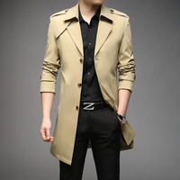 Eleganter Herren Trenchcoat – Klassischer Mantel mit Schulterdetails – Braun