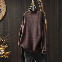 Damen Rollkragenpullover aus Feinstrick - Elegant & Warm – Braun