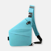 Unisex Schlank Anti-Diebstahl Umhängetasche | Klein – Himmelblau