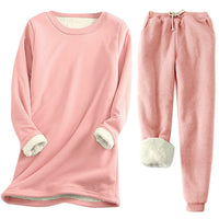 Leyliana | Thermo-Set Einfarbig – Warmer Zweiteiler für Damen – Rosa