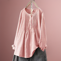 Elegante Damen Tunika mit Knopfleiste – Rosa