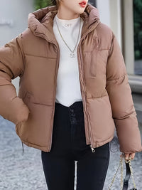 Wattierte Winterjacke für Damen in Khaki - Warm & Lässig – Khaki