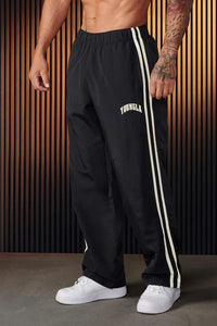 Damian | Herren Baggy Jogginghose mit Doppelstreifen – Schwarz