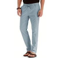 Sommerhose für Herren - Stilvolle leichte Hose im Leinen-Look für den Sommer – Himmelblau