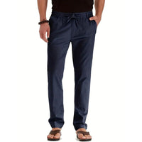 Sommerhose für Herren - Stilvolle leichte Hose im Leinen-Look für den Sommer – Marine