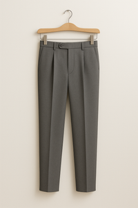 Bastiaen Faltenhose mit hohem Bund – Dunkelgrau