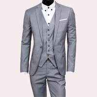 Slim Fit Herrenanzug Für Hochzeitsgäste | 3-teilig – Grau