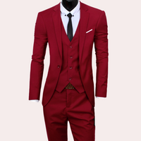 Slim Fit Herrenanzug Für Hochzeitsgäste | 3-teilig – Rot