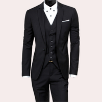 Herren-Anzug mit Schlanker Passform | dreiteiliges Set – Schwarz
