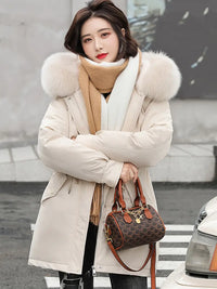 Irenira | Eleganter Winterparka für Frauen - Schlankmachende Taille, verdickt – Beige
