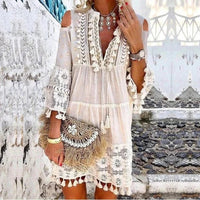 Bella | Minikleid im Boho Stil – Weiß