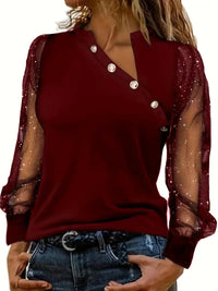 Bella | Moderne elegante One Shoulder Bluse – Bordeaux