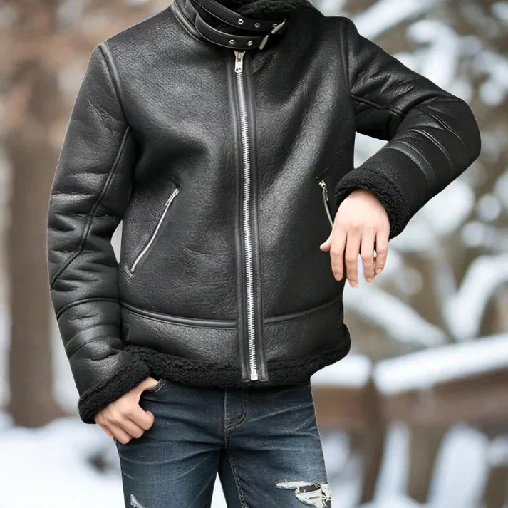Bent | Dick Gefütterte Herren-Lederjacke für den Winter