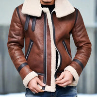 Bent | Dick Gefütterte Herren-Lederjacke für den Winter – Marron