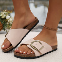 Sommerliche Sandalen für Damen – Bequeme flache Pantoletten für den Sommer – Weiß